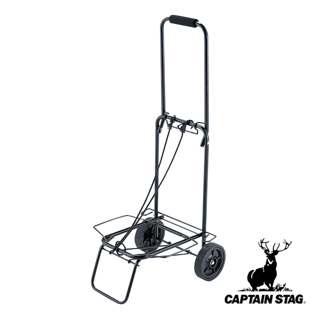 dショッピング キャリーカート ポリタンクが倒れないキャリー ガード付 ゴムバンド付き折りたたみ アウトドア 荷物運び キャプテンスタッグCS CAPTAIN STAG 折りたたみ式 荷物 運ぶ カート キャスター 灯油ポリタンクカテゴリ：の販売できる商品