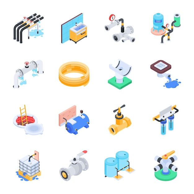 水道無料のAi・PNG白黒シルエットイラスト