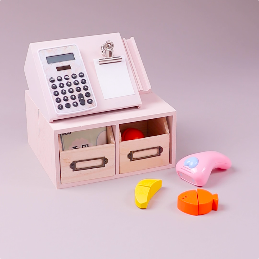 100均アイテムでレジを手作り。打倒こどもちゃれんじ！！ - りんごの時間