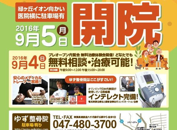 整骨院・整体・接骨院 チラシ制作実績チラシデザイン作成PRO