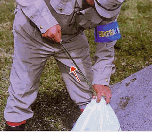 土のう袋の縛り方