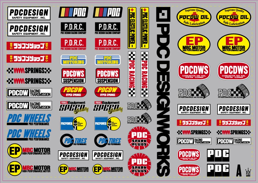 Yahoo!オークション - 製作代行 16㎝6種1組 スポンサーロゴステッカー