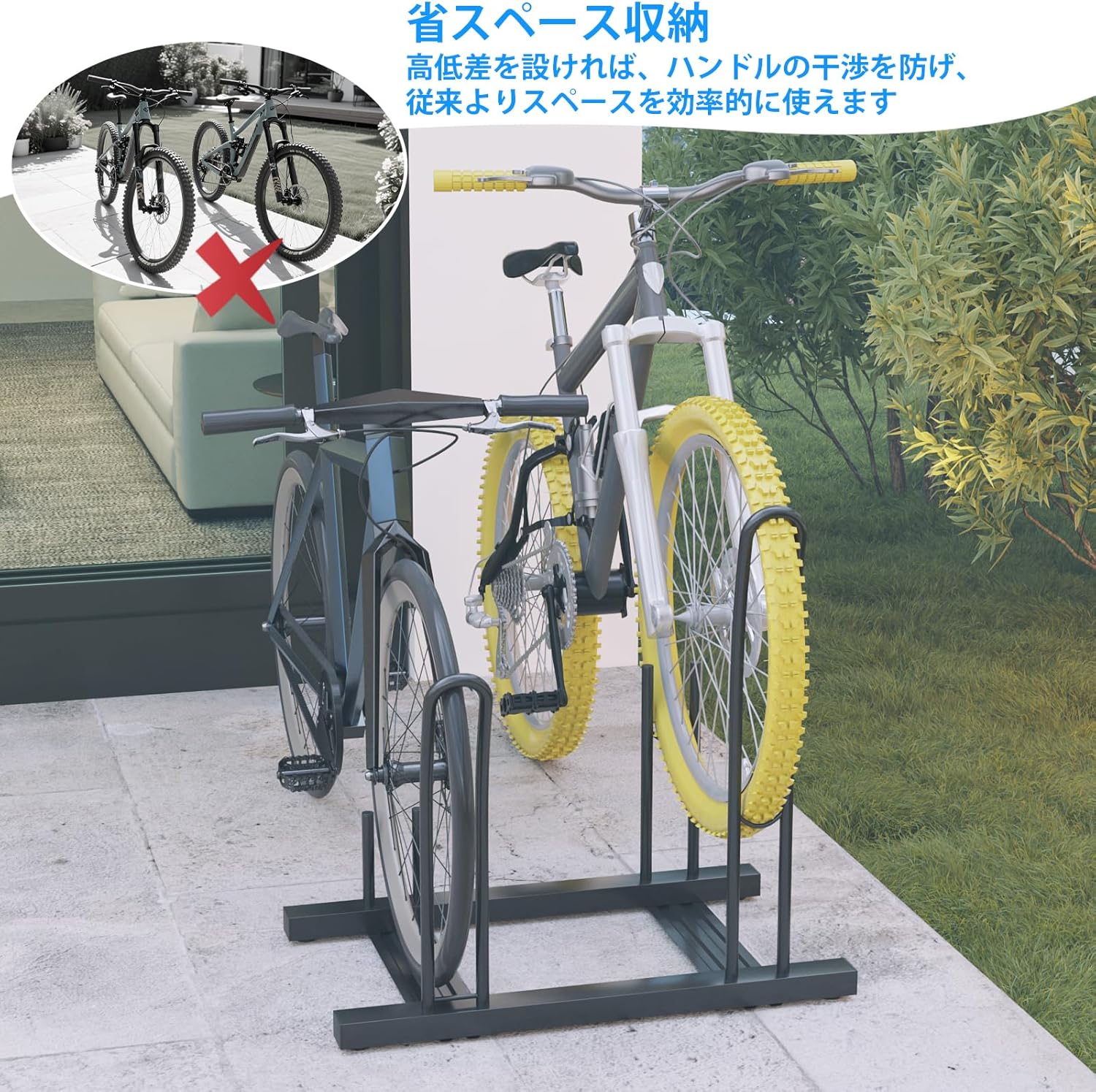 最大1000円OFFクーポン!枚数限定 サイクルスタンド ロードバイク クロスバイク 木製 サイクルラック 文字入れ DIY 駐輪 スタンド自転車スタンド 倒れない 自転車置き場 転倒防止 マウンテンバイク じゅうたす 住＋☆大型便☆-SS - 通販家具とインテリアの通販