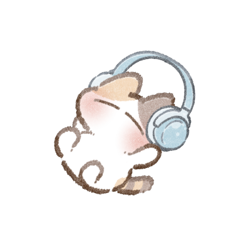 ヘッドフォンをしているひよこのフリーイラストフリーイラストIroFuri・いろふり