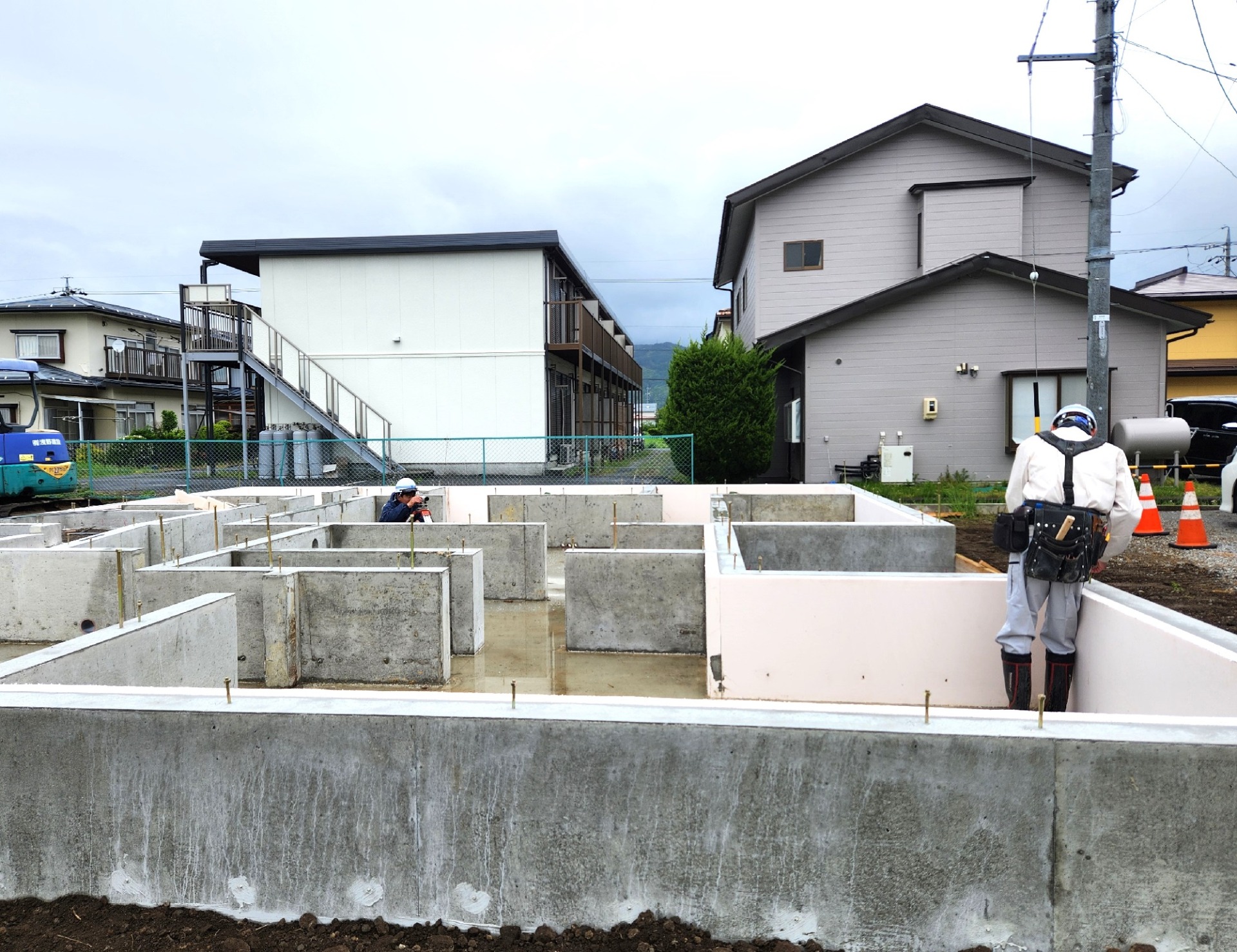 基礎 墨出し 建設工事 建築工事の写真素材 - PIXTA