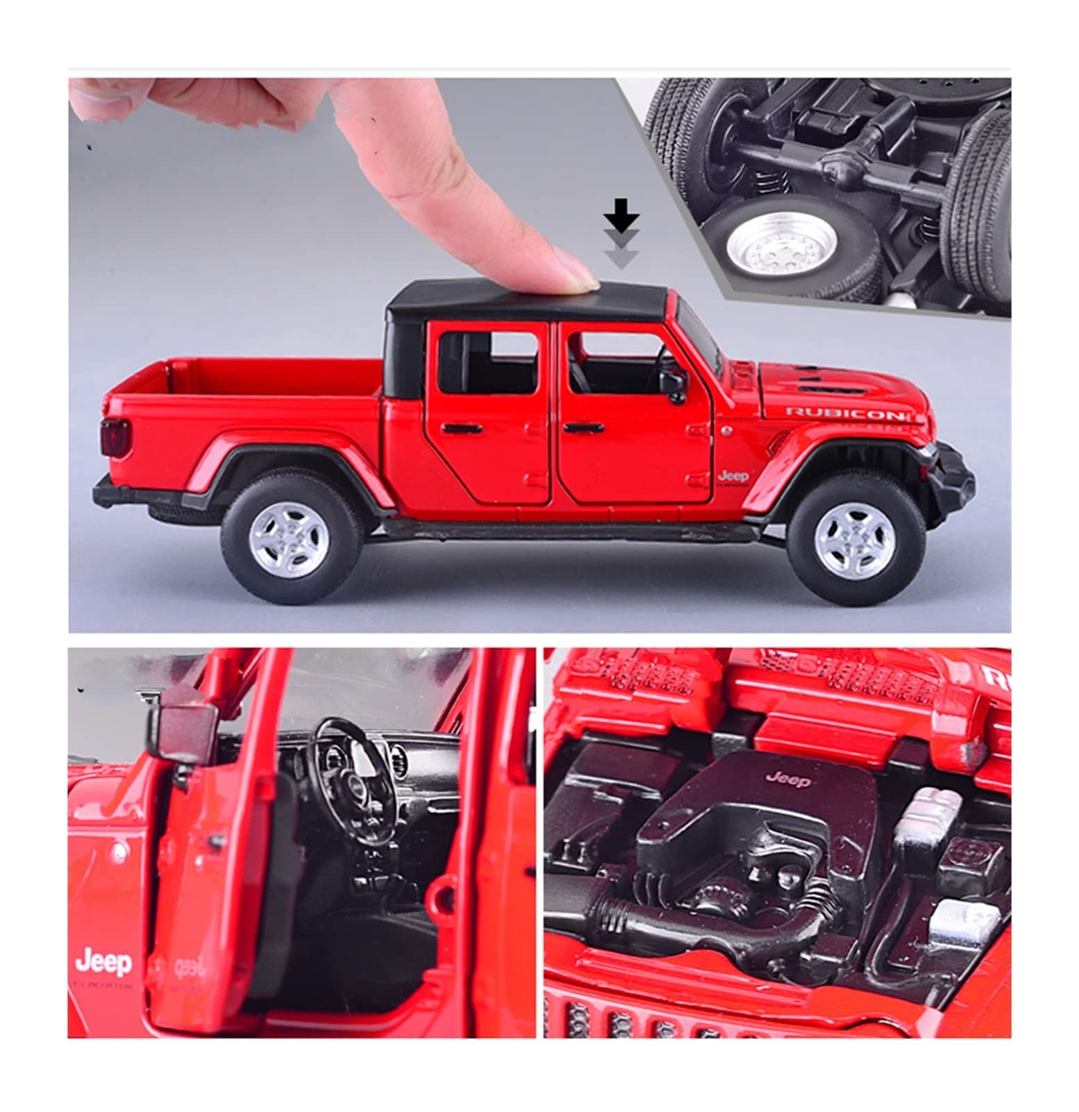 Amazon.co.jp: 1:32、 ジープに最適 ラングラー グラディエーター ピックアップ トラック 合金 車 金型 ダイカスト メタルおもちゃ 車 モデル ハイシミュレーション コレクション 子供用 ギフト 車のモデルColor : Red: ホビ