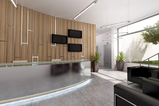 株式会社繊維会館様「エントランスサイネージ」Disit