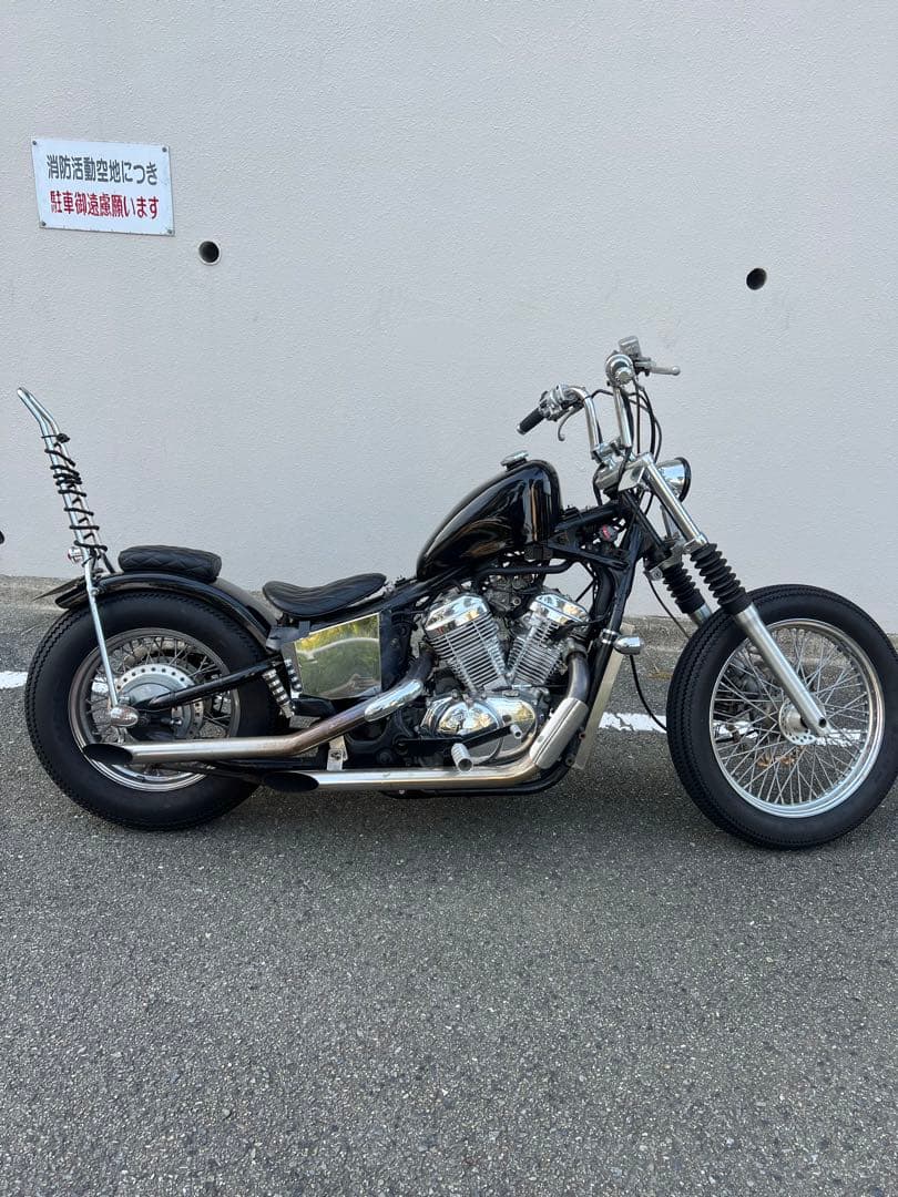 車検2025 12まで スティード400 チョッパーカスタム スティード400 ロングフォークカスタム！オレンジラメ！ : バイク