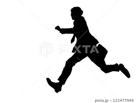 走るサラリーマンのシルエットのイラスト素材94886356- PIXTA