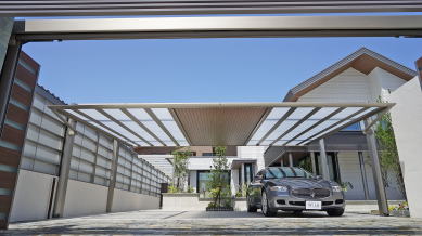 大きなガレージのある外構プランクラピア植え柏原市エクセル大阪大阪・神戸外構・エクステリアエクセル