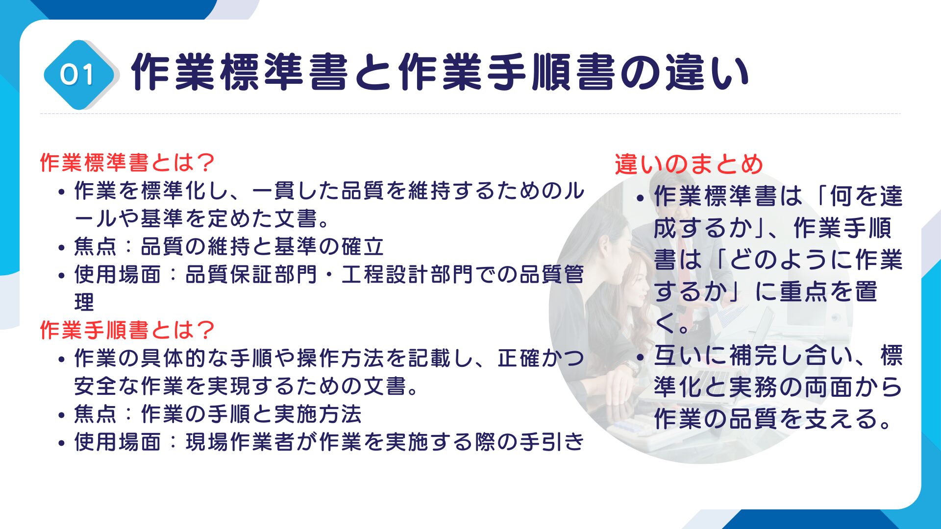 マニュアルと手順書の違いとは？伝わりやすい書き方を例をもとにわかりやすく解説！ 接客業向けテンプレート付き