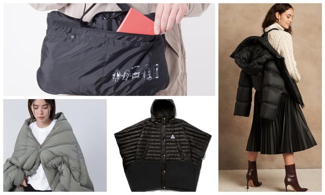 グレーツイードダウンジャケットネイビーデニムパンツ黒ショルダーバッグ黒スニーカーsnp_of_0470