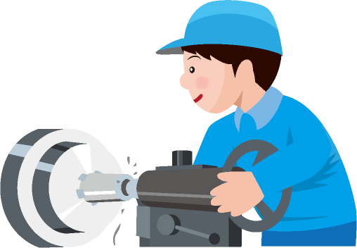 プロダクション部門ブラックグリフアイコン 商品製造の責任 機械工 メンテナンス担当者 機械オペレーター 白い空間にシルエットのシンボル ベクトル分離図ストックベクター ©bsd_studio 443837834