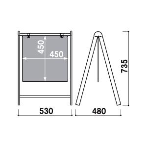 アルミイーゼル MS181 屋外用 シルバー アルミイーゼル MS181 シルバー - スタンド看板通販のサインモール