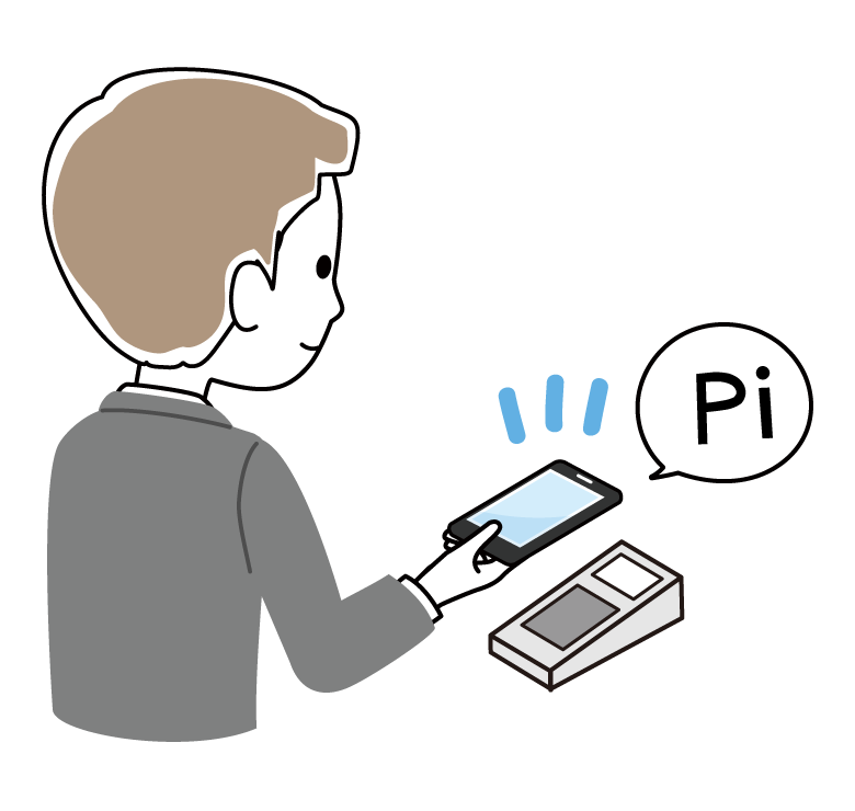 電子決済のイラスト タッチ式