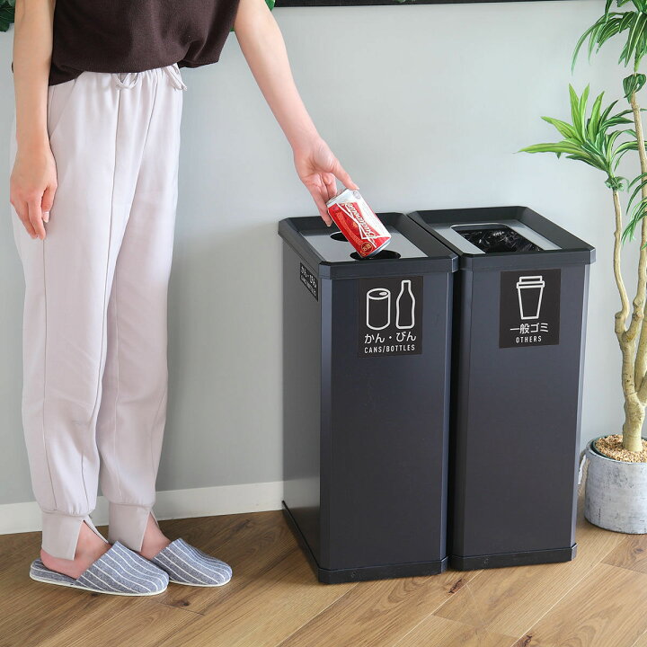 ゴミ箱 おしゃれ 45リットル対応 オフィス スリム 分別 キッチン ダストボックス 約幅15cm ふた付き リビング 袋が見えない 木製 20Lヤマト工芸 NOPPO ノッポ