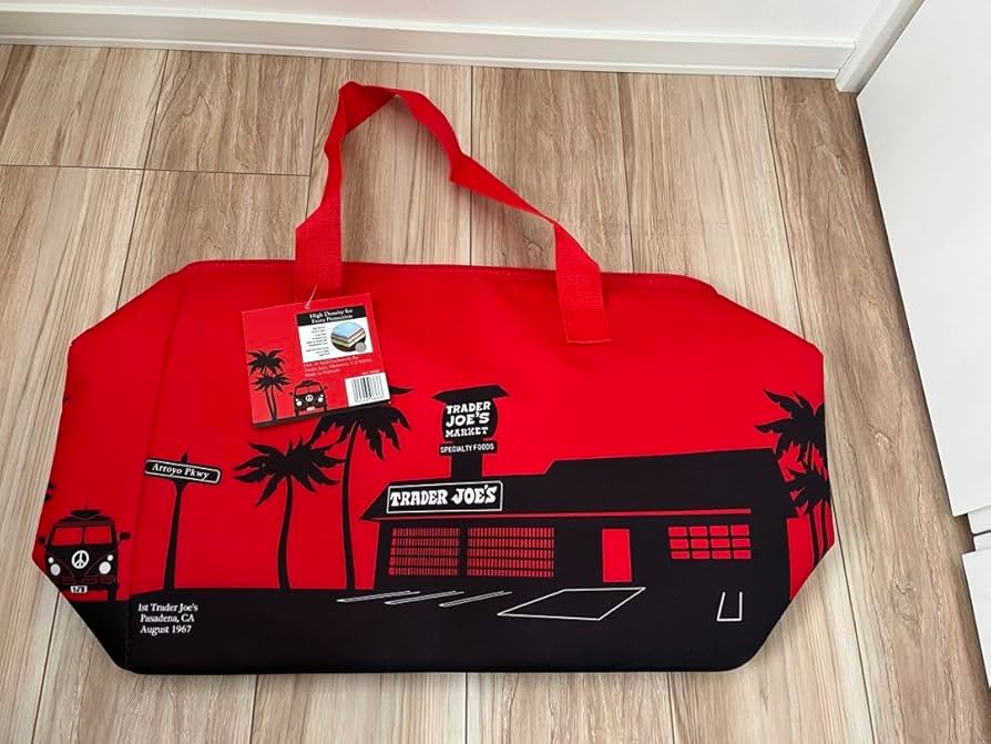 レビュー特典 TRADER JOE'S トレーダージョーズ 保冷 保温 バッグ エコバッグ ラージ ミニ サイズトレジョ 大容量 丈夫 ファスナーマチ付き 自立 耐荷重 クーラーバッグ おしゃれ 海外セレブ お買い物バッグ ママバッグ トートバッグ 手提げ BBQ バーベキュー