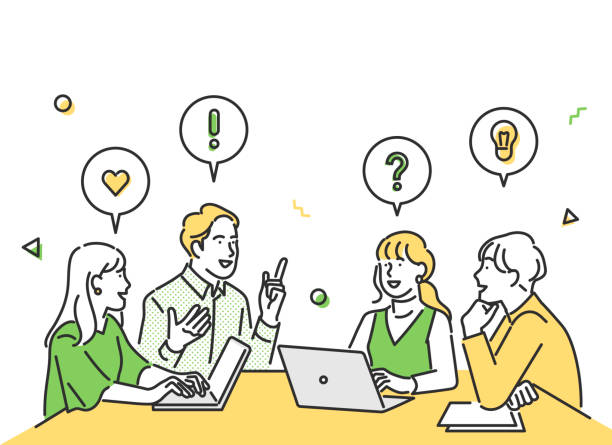 ビジネスマン プレゼン 会議 説明：イラスト無料